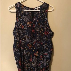 NWT Emma & Olivia sleeveless navy floral blouse